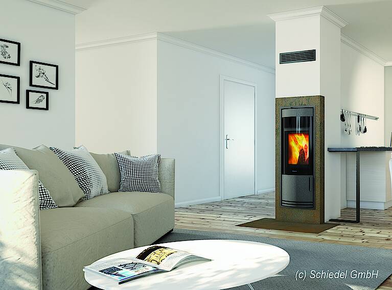 Kamin in Wohnzimmer