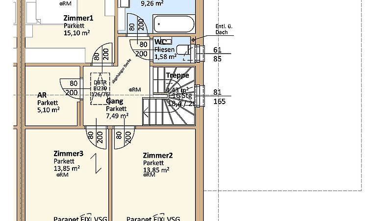 Doppelhaus Grundriss OG